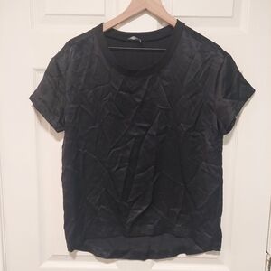 Quince 100% Silk Black Tee! Sz. XS! (H1)